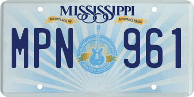 MS license plate MPN961