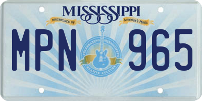 MS license plate MPN965