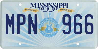 MS license plate MPN966