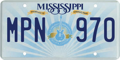 MS license plate MPN970