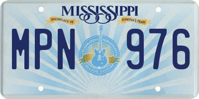 MS license plate MPN976
