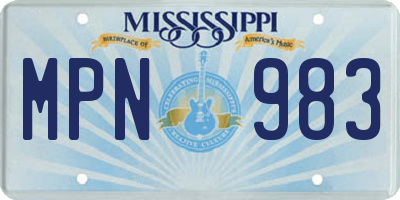 MS license plate MPN983