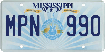 MS license plate MPN990