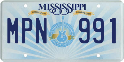 MS license plate MPN991
