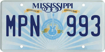 MS license plate MPN993