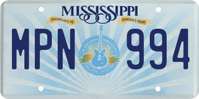MS license plate MPN994