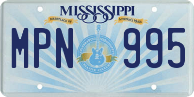 MS license plate MPN995