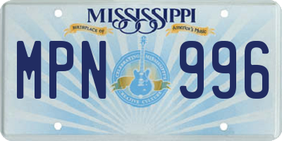 MS license plate MPN996