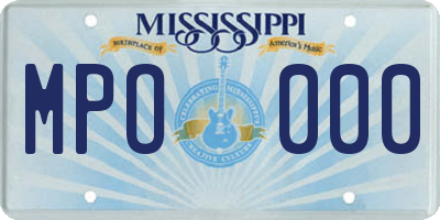 MS license plate MPO000