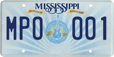 MS license plate MPO001