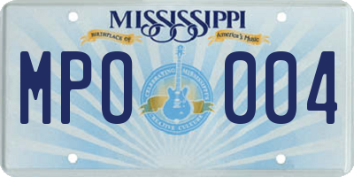 MS license plate MPO004
