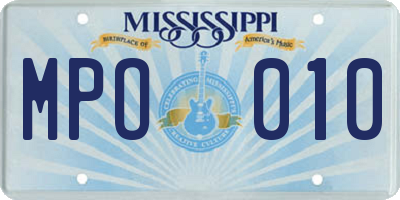MS license plate MPO010