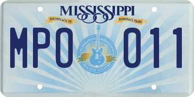 MS license plate MPO011