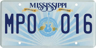 MS license plate MPO016
