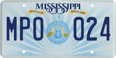 MS license plate MPO024