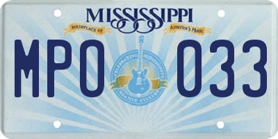 MS license plate MPO033