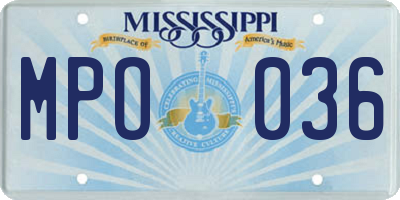 MS license plate MPO036