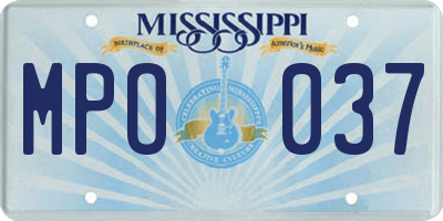 MS license plate MPO037