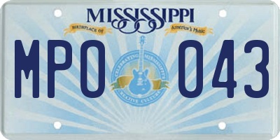 MS license plate MPO043