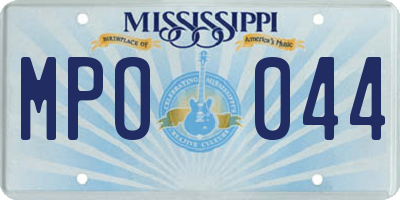 MS license plate MPO044