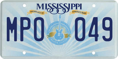 MS license plate MPO049