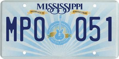 MS license plate MPO051