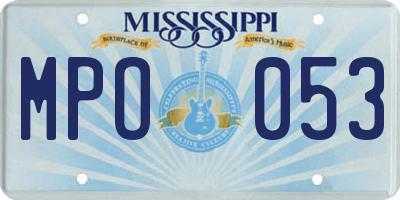 MS license plate MPO053