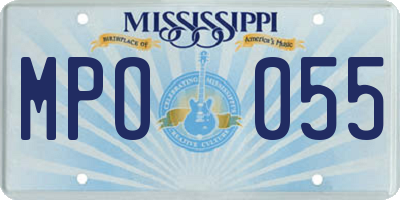 MS license plate MPO055