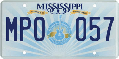 MS license plate MPO057
