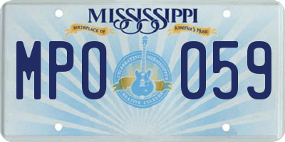 MS license plate MPO059
