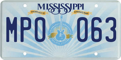 MS license plate MPO063