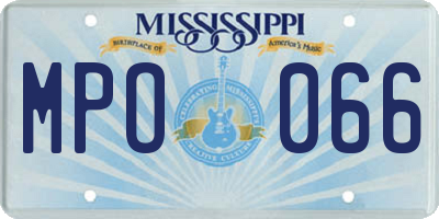 MS license plate MPO066