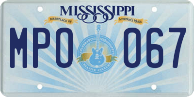 MS license plate MPO067