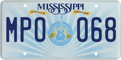 MS license plate MPO068
