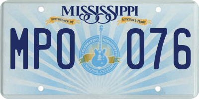 MS license plate MPO076