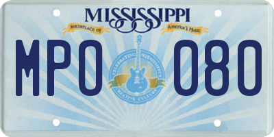 MS license plate MPO080