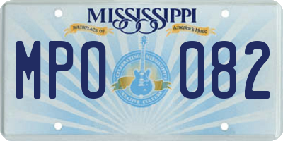 MS license plate MPO082