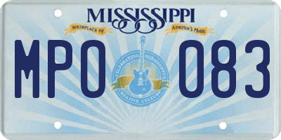 MS license plate MPO083
