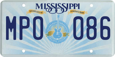 MS license plate MPO086
