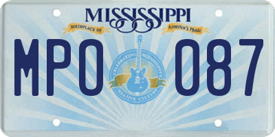 MS license plate MPO087