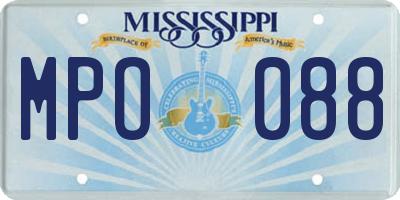 MS license plate MPO088