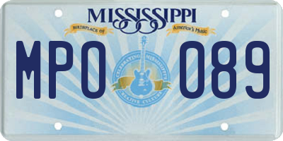 MS license plate MPO089