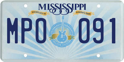 MS license plate MPO091