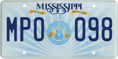 MS license plate MPO098