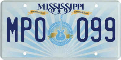 MS license plate MPO099