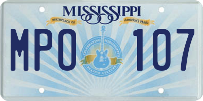 MS license plate MPO107