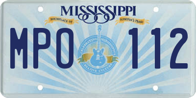 MS license plate MPO112