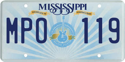 MS license plate MPO119