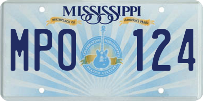MS license plate MPO124