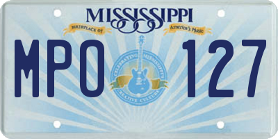 MS license plate MPO127